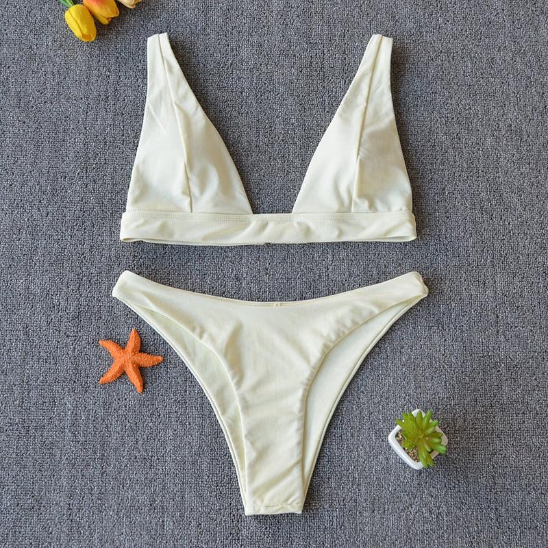 Women Charming Bikini Swimsuit Women Push Up Swimwear Two Piece Bikini Set Solid Color Bathing Suit Swim Suit Female Women Two Piece Bikini Swimsuit Halter Twist Front Bathing Suit Swimwear