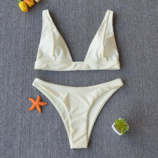 Women Charming Bikini Swimsuit Women Push Up Swimwear Two Piece Bikini Set Solid Color Bathing Suit Swim Suit Female Women Two Piece Bikini Swimsuit Halter Twist Front Bathing Suit Swimwear