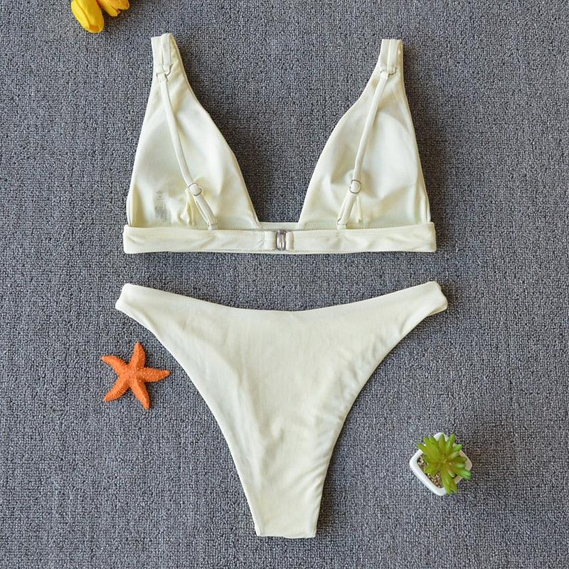 Women Charming Bikini Swimsuit Women Push Up Swimwear Two Piece Bikini Set Solid Color Bathing Suit Swim Suit Female Women Two Piece Bikini Swimsuit Halter Twist Front Bathing Suit Swimwear