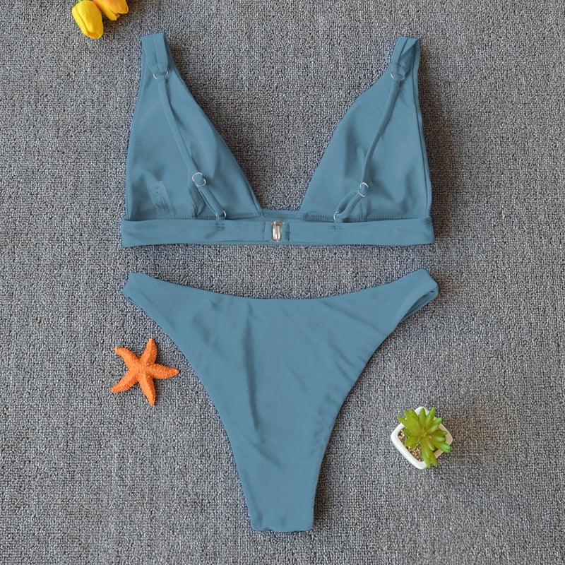 Women Charming Bikini Swimsuit Women Push Up Swimwear Two Piece Bikini Set Solid Color Bathing Suit Swim Suit Female Women Two Piece Bikini Swimsuit Halter Twist Front Bathing Suit Swimwear