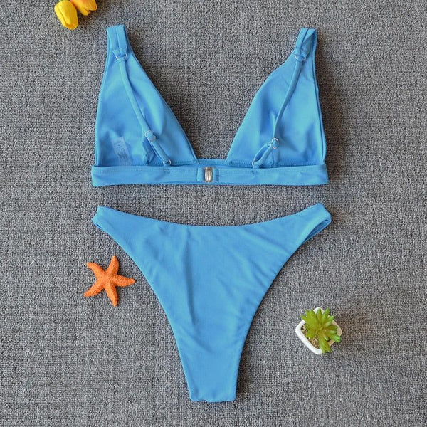 Women Charming Bikini Swimsuit Women Push Up Swimwear Two Piece Bikini Set Solid Color Bathing Suit Swim Suit Female Women Two Piece Bikini Swimsuit Halter Twist Front Bathing Suit Swimwear