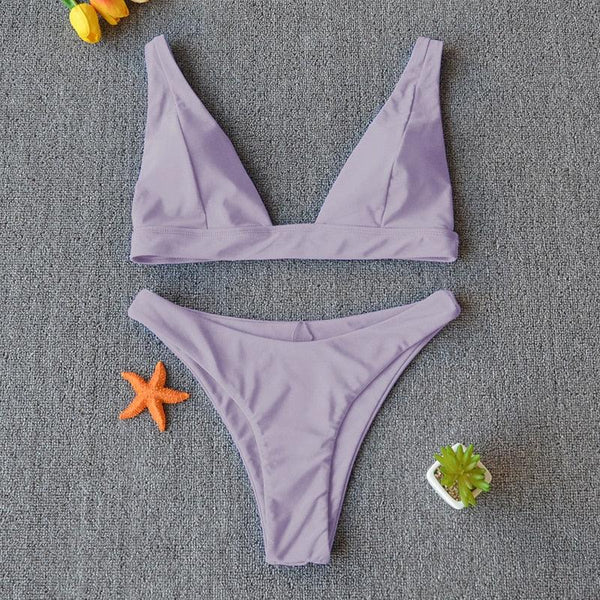 Women Charming Bikini Swimsuit Women Push Up Swimwear Two Piece Bikini Set Solid Color Bathing Suit Swim Suit Female Women Two Piece Bikini Swimsuit Halter Twist Front Bathing Suit Swimwear