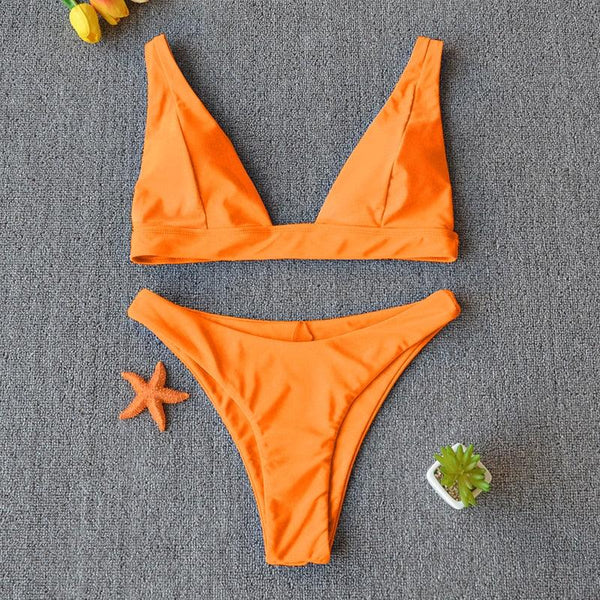 Women Charming Bikini Swimsuit Women Push Up Swimwear Two Piece Bikini Set Solid Color Bathing Suit Swim Suit Female Women Two Piece Bikini Swimsuit Halter Twist Front Bathing Suit Swimwear