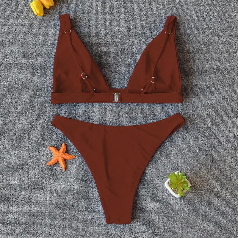 Women Charming Bikini Swimsuit Women Push Up Swimwear Two Piece Bikini Set Solid Color Bathing Suit Swim Suit Female Women Two Piece Bikini Swimsuit Halter Twist Front Bathing Suit Swimwear