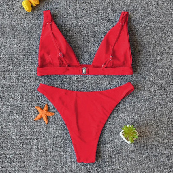 Women Charming Bikini Swimsuit Women Push Up Swimwear Two Piece Bikini Set Solid Color Bathing Suit Swim Suit Female Women Two Piece Bikini Swimsuit Halter Twist Front Bathing Suit Swimwear