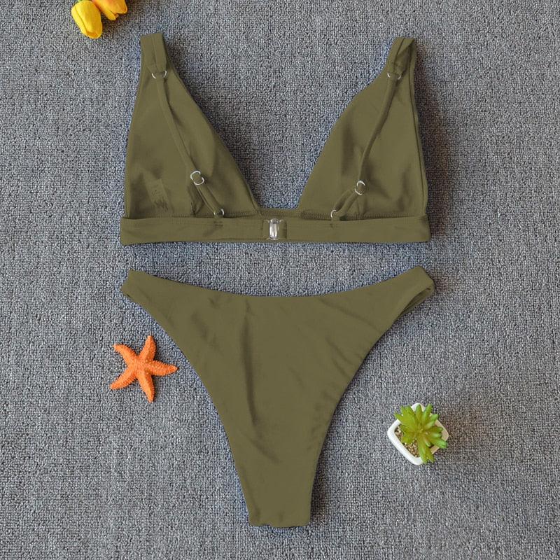 Women Charming Bikini Swimsuit Women Push Up Swimwear Two Piece Bikini Set Solid Color Bathing Suit Swim Suit Female Women Two Piece Bikini Swimsuit Halter Twist Front Bathing Suit Swimwear