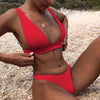 Women Charming Bikini Swimsuit Women Push Up Swimwear Two Piece Bikini Set Solid Color Bathing Suit Swim Suit Female Women Two Piece Bikini Swimsuit Halter Twist Front Bathing Suit Swimwear