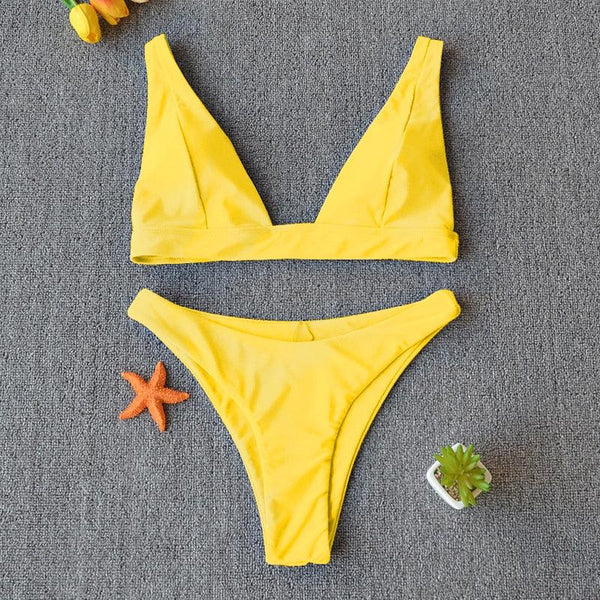 Women Charming Bikini Swimsuit Women Push Up Swimwear Two Piece Bikini Set Solid Color Bathing Suit Swim Suit Female Women Two Piece Bikini Swimsuit Halter Twist Front Bathing Suit Swimwear