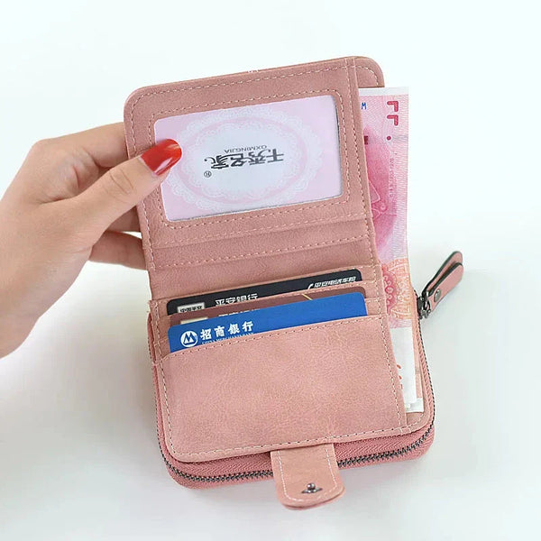Women Cute Short Money Wallets With Zipper Female Small Wallet Lady Coin Purse Card Wallet Purses