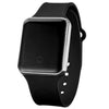 Women Digital Watch Luxury LED Mens Sport Wristwatch Electronic Watches Silicone Bracelet Classic Square Face Unisex Women's Men's Digital Multifunction Outdoor Casual Watch - Black silver