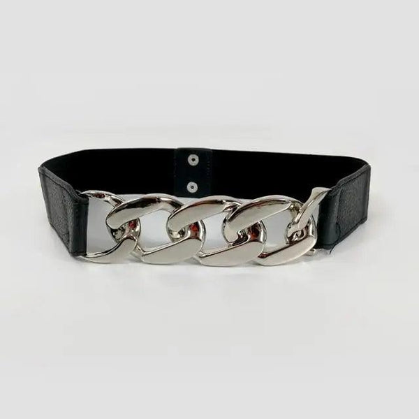 Women Elegant Elastic Stretch Wide Dress Belt  Big Chain Waistbands For Women Luxury Party Belts For Dresses