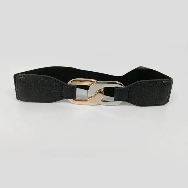 Women Elegant Elastic Stretch Wide Dress Belt  Big Chain Waistbands For Women Luxury Party Belts For Dresses
