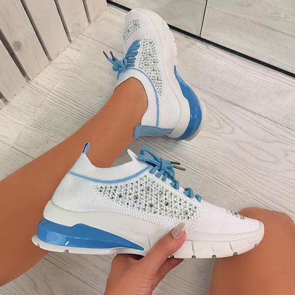 Women Elegant Sneakers Thick Bottom Women Casual Shoes Athletic Road Running Mesh Breathable Casual Sneakers Lace Up Comfort Sports Sneakers