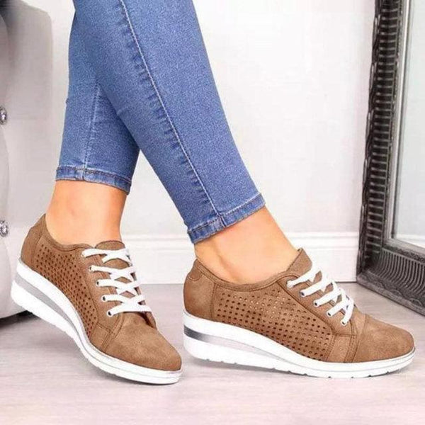 Women Fashion Breathable Platform Shoes Lightweight Non Slip Tennis High Fashion Comfy Fashion Breathable Girls Comfort Casual Lace Up Woman Walking Shoes