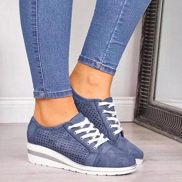 Women Fashion Breathable Platform Shoes Lightweight Non Slip Tennis High Fashion Comfy Fashion Breathable Girls Comfort Casual Lace Up Woman Walking Shoes