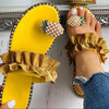 Women Flat Yellow Sandals Summer Fashion Elegant Comfortable Pineapple Design For Womens