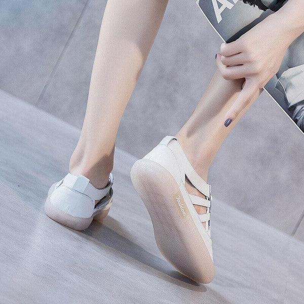 Women Genuine Leather Sneakers Summer White Lacing Flat Woman Casual mfortable Casual Everyday Walking Fashion Outdoor Sneakers
