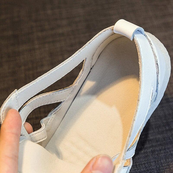 Women Genuine Leather Sneakers Summer White Lacing Flat Woman Casual mfortable Casual Everyday Walking Fashion Outdoor Sneakers