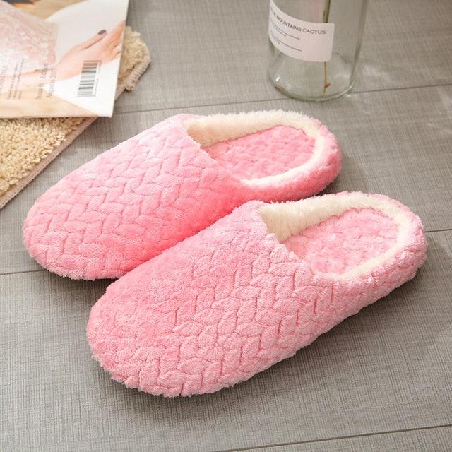 Women Indoor Slippers Warm Plush Home Slipper Autumn Winter Woman House Flat Floor Soft Slipper Silent Slides Plush Fleece Insole Fluffy Slippers For Indoor Home Bedroom