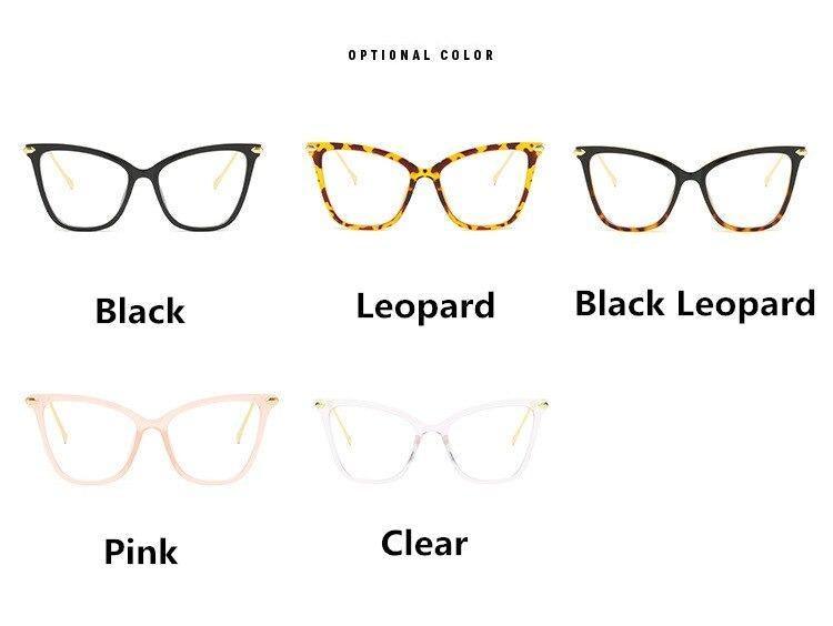 Women Luxury Cat Eye Sunglasses For Women Glasses Oversized Frame Transparent Lens Eyeglasses Computer Optical For  Prescription Glasses For Women