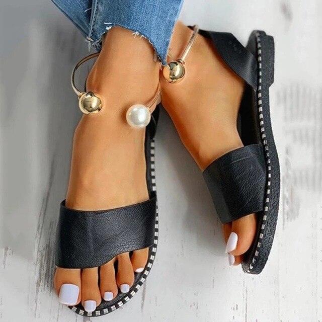 Women Luxury Party Sandals Fashion Summer Casual Black Business Sandals Buckle Straps Beach Shoes Retro Fashion Summer Women Shoes Print Casual Sandals
