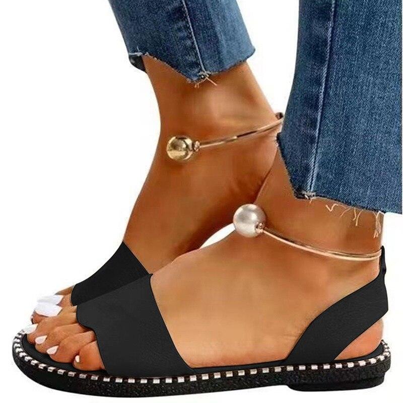 Women Luxury Party Sandals Fashion Summer Casual Black Business Sandals Buckle Straps Beach Shoes Retro Fashion Summer Women Shoes Print Casual Sandals
