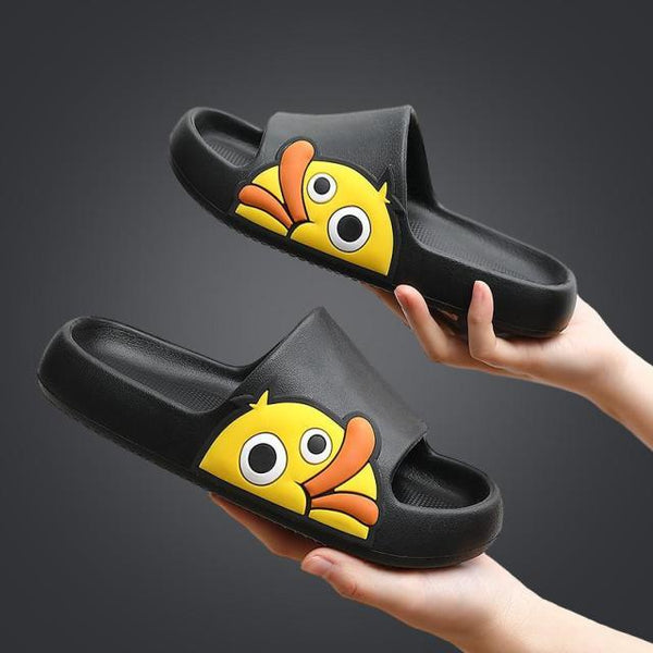 Women Men Slippers Summer Beach Slides Winter Sandals Flip Flops Duck Platform Thick Soled Couples Bathroom Quick Drying EVA Open Toe Soft Slippers Thick Lightweight Slippers