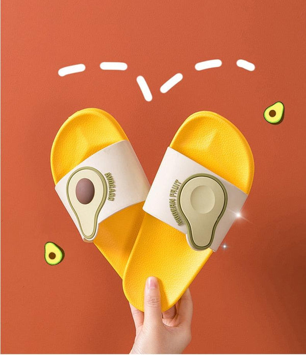 Women Men Summer Slippers Casual Sandals Beach Slides Fruits Avocado Flip Flops Non-Slip Soft Sole Bathroom Shoes Open Toe Soft Slippers Non-Slip Soft Shower Spa Bath Pool Gym House Sandals