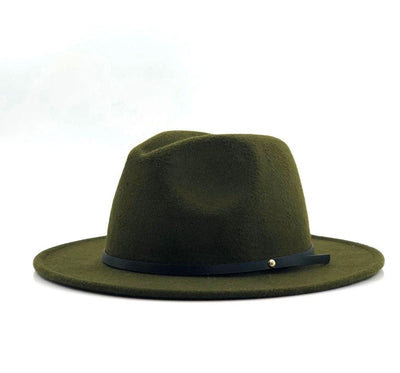 Women Men Wool Vintage Black Fedora Hat With Wide Unique Fedora Hats With Belt Buckle For Men Women Brim Gentleman Elegant Lady Winter Autumn Soft Caps