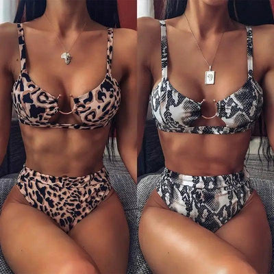 Women New High Waist Bikini Swimsuit Modern Swimwear Female Thong Brazilian Bikini Set Bathing Suit Bather Women's Twist Front High Waisted Bikini Swimsuit Halter Drawstring Tie Side Bottom Two Piece Bathing Suit