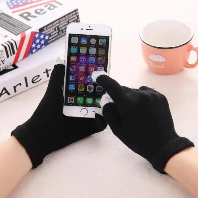 Women New Wool Knitted Gloves Winter Warm Thick Touch Screen Gloves Solid Mittens For Women For Winter Gloves Winter Touch Screen Gloves for Women and Men