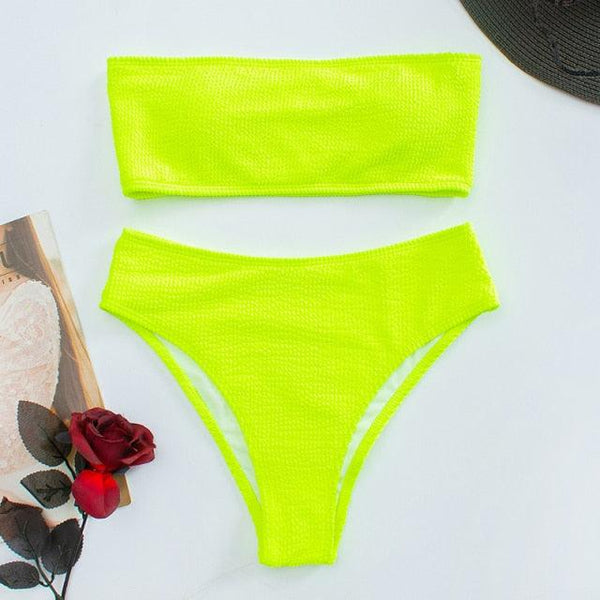 Women One-Shoulder Bikini Swimsuit Women Push Up Swimwear Women's Bathing Suit Comfortable Bikini Ribbed Two Piece Swimsuit Bikini Set Summer Bathing Suit Beach Wear Swimming Suit