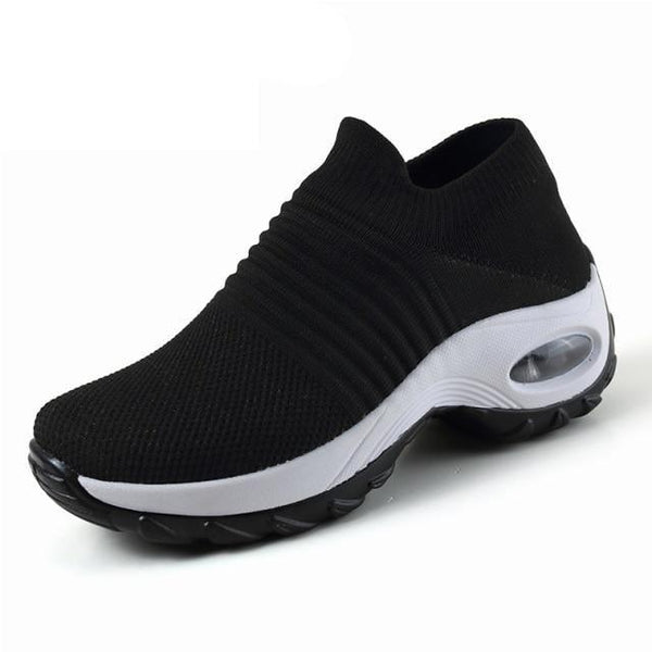 Women's Casual Chunky Sneakers Platform Walking Shoes Fashion Knited Casual Walking Shoes Sock Sneakers Slip On Mesh Air Cushion Comfortable Easy Shoes