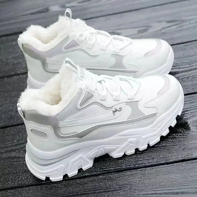 Women's cotton shoes women's suede snow boots sports shoes versatile high top shoes for students