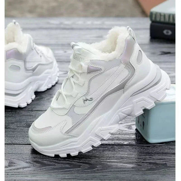 Women's cotton shoes women's suede snow boots sports shoes versatile high top shoes for students