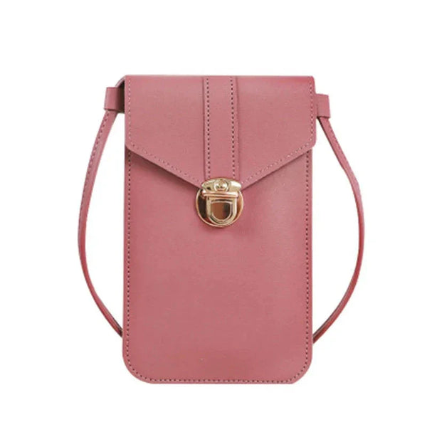 Women's crossbody bag Pu leather touch screen mobile wallet female retro student buckle shoulder bag purses and handbags torebka