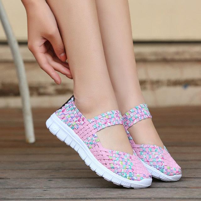 Women's Espadrilles Casual Shoes Spring Comfortable Sneakers Breathable Flat Shoes Summer Outdoor Slip On Fashion Breathable Mesh Casual Shoes Flat Shoes Women Espadrille