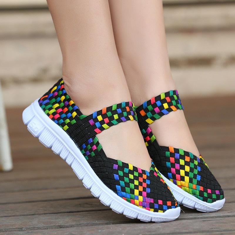 Women's Espadrilles Casual Shoes Spring Comfortable Sneakers Breathable Flat Shoes Summer Outdoor Slip On Fashion Breathable Mesh Casual Shoes Flat Shoes Women Espadrille