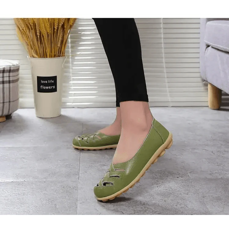 Women's Genuine Leather Flats Sandals Elegant Comfortable Soft Non Slip Design For Women