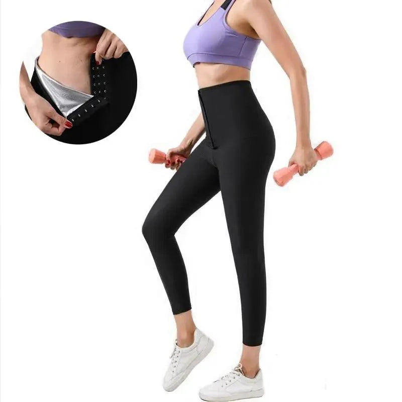 Women's Hot Thermo Compression Sweat Sauna Pants - Body Shaper Exercise Workout Weight Thermo Sweat Leggings