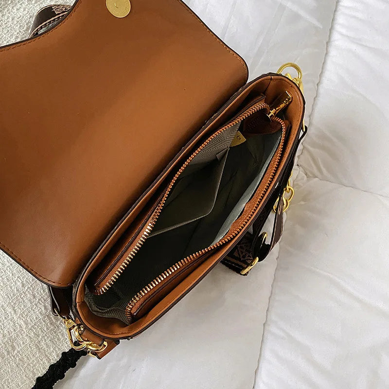 Women'S Saddle Bag Elegant Ladies Top Handbag Large Capacity Korean Trend Female Printing High-End Shoulder Messenger Bag