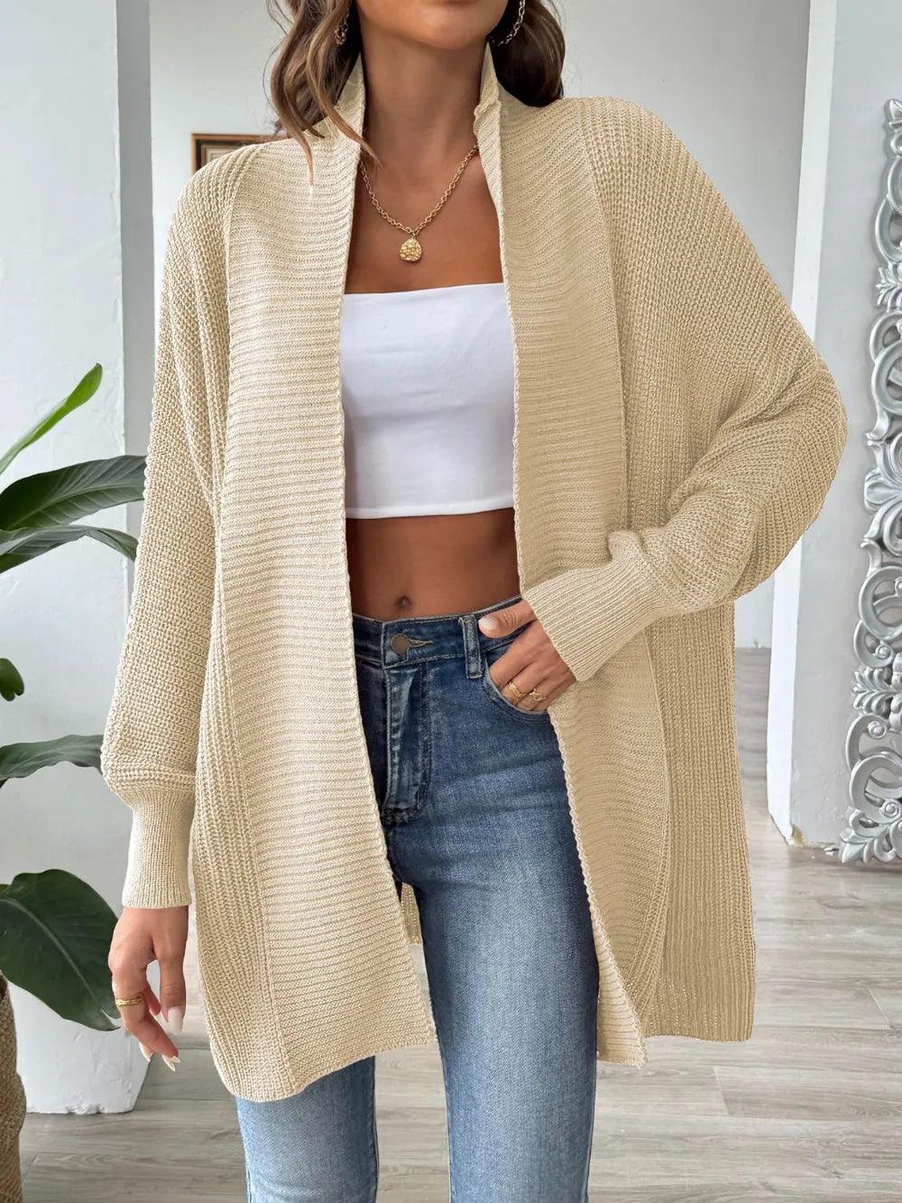Women's simple and fashionable loose sweater cardigan