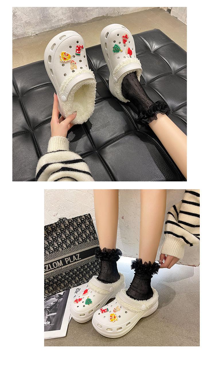 Women's Slippers Summer New Thick Soles Fashion Leather Shoes Flip Flops Women Clogs Winter Slippers Arch Support House Slippers Slip On Garden Shoes Warm Home Shoes