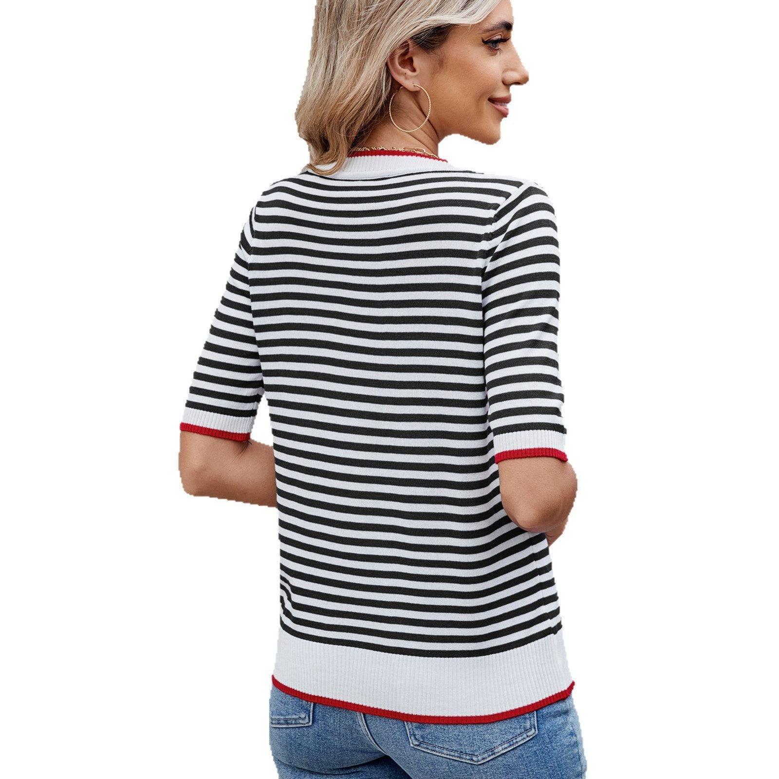 Women's striped T-shirt short sleeved shirt