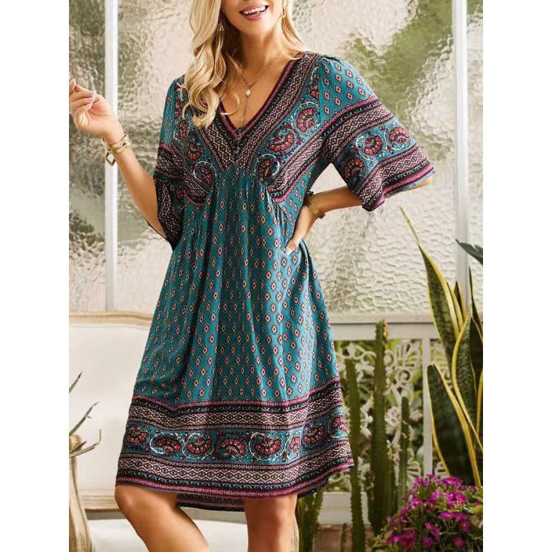 Women's vacation ethnic style dress