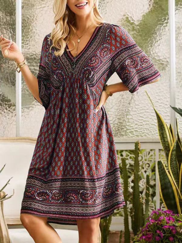 Women's vacation ethnic style dress