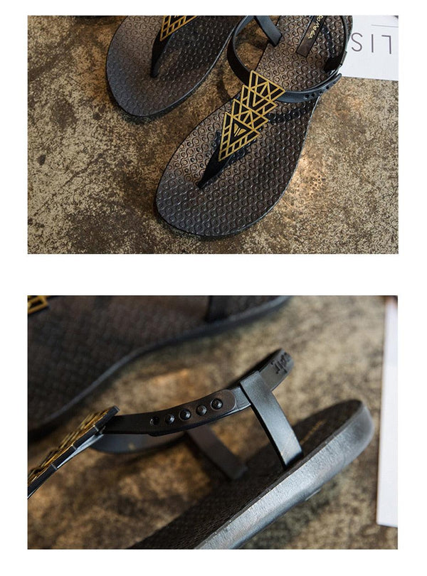 Women Sandals Flip Flops Summer Flat Shoes Woman Sandals Beach Flat Sandals T-Strap Sandals Strappy Flip Flop Sandal Flat Slide Casual Summer Beach Thong Slipper