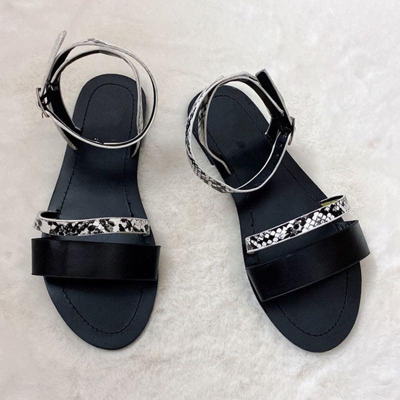 Women Sandals Summer Hollow Out Shoes Open Toe Beach Flats Ladies Footwear Strappy Flat Sandals Adjustable Casual Sandal With Open Toe Slingback Elegant Sandals