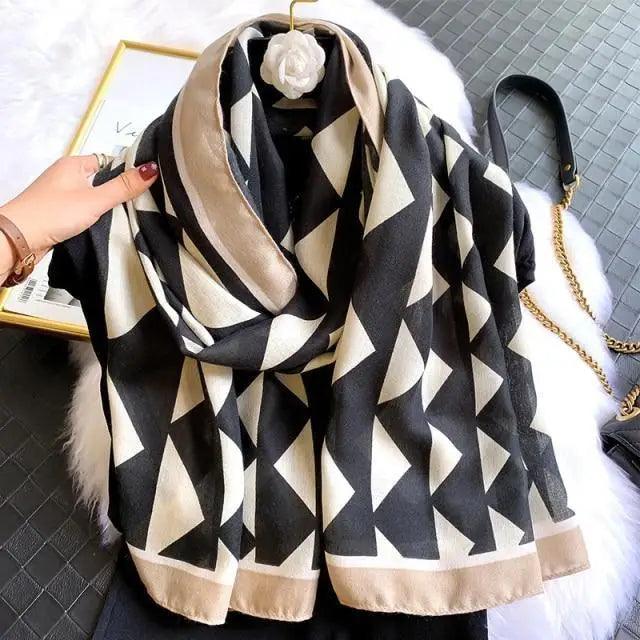 Women Scarf Leopard Print Cotton Large Size Scarfs For Winter Shawls Winter Warm Casual Wear For Women Lovely Floral Tassel Cotton ab Shawls Lady Silk Wraps Scarves