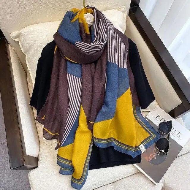 Women Scarf Leopard Print Cotton Large Size Scarfs For Winter Shawls Winter Warm Casual Wear For Women Lovely Floral Tassel Cotton ab Shawls Lady Silk Wraps Scarves